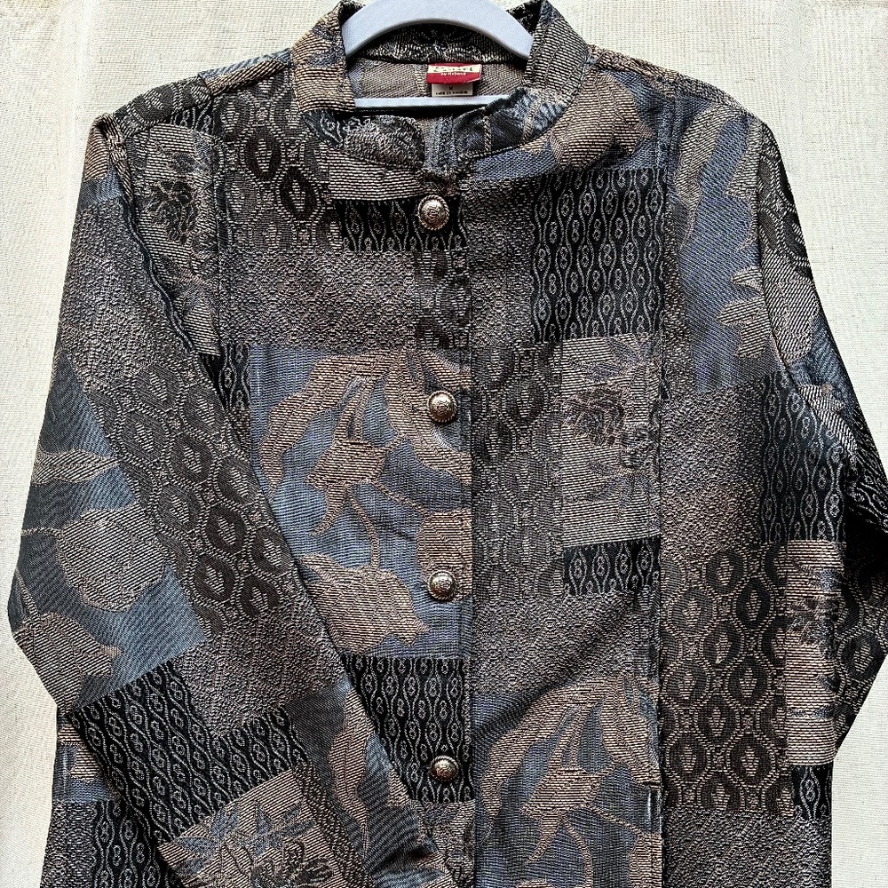 Asian Inspired Patchwork Lightweight Jacket - image 2